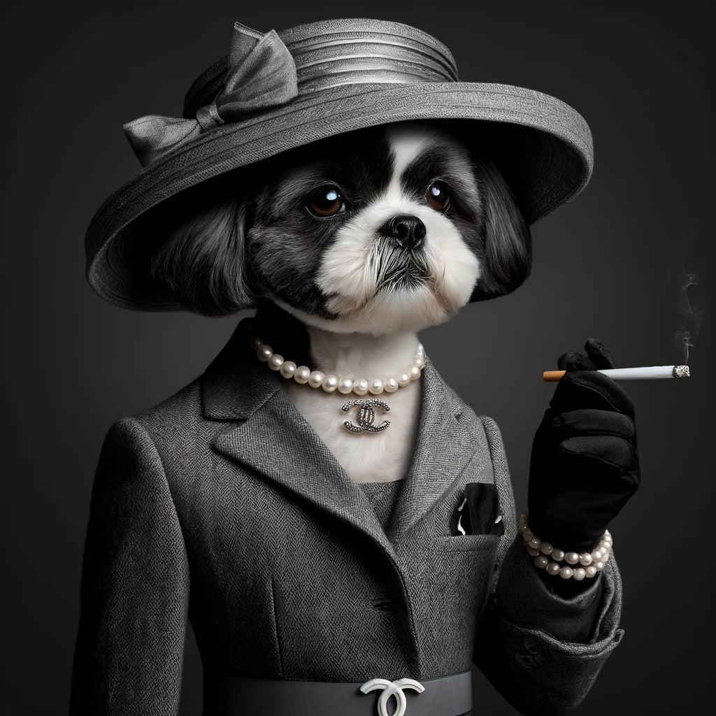 Glamour Paws - Momo & Sasa Custom Pet Portrait - Pet With Luxury Brands