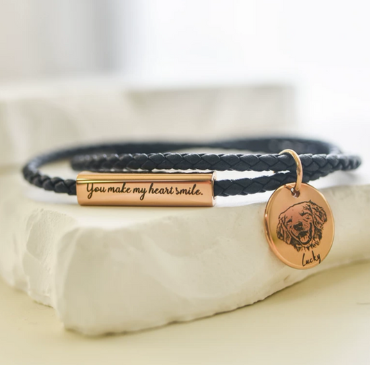 Wearable love - Momo & Sasa Custom Pet Leather Bracelet
