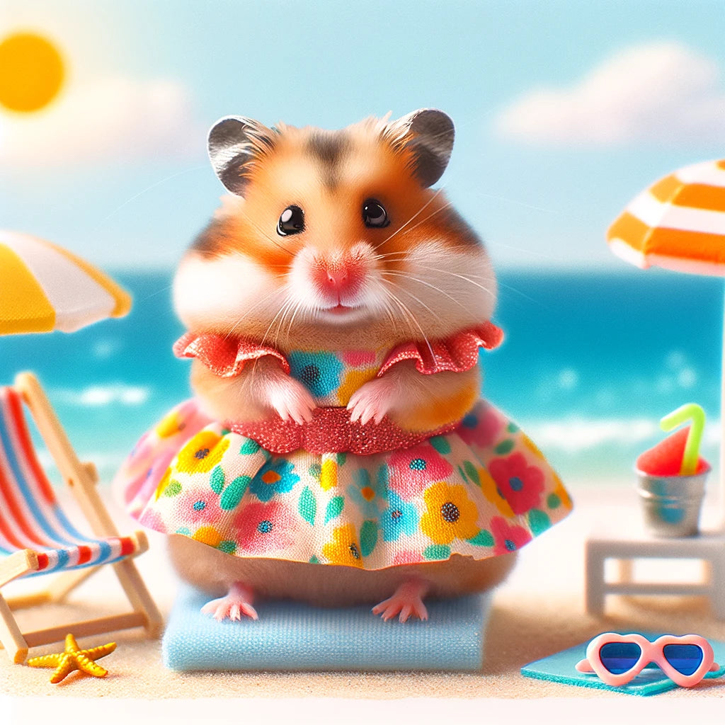 Sunny Paws - Momo & Sasa Custom Pet Portrait - Pet Summer Beach