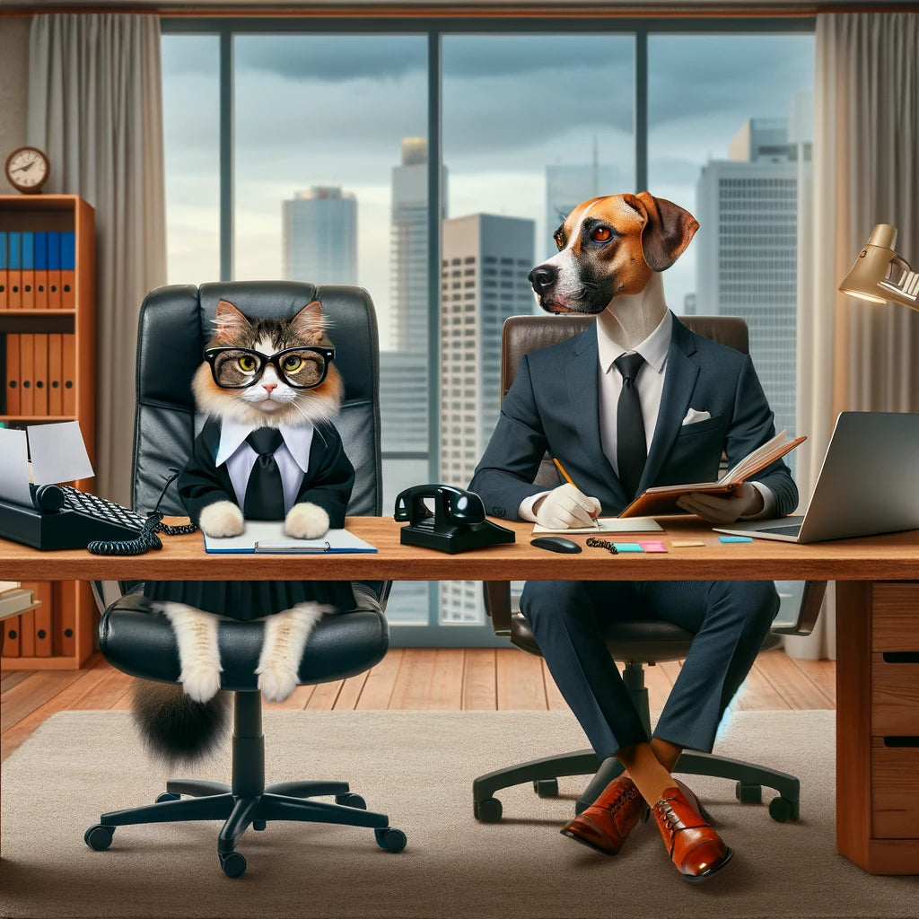 Profession Pals - Momo & Sasa Custom Pet Portrait - 'I Love My Job' Pet Portrait