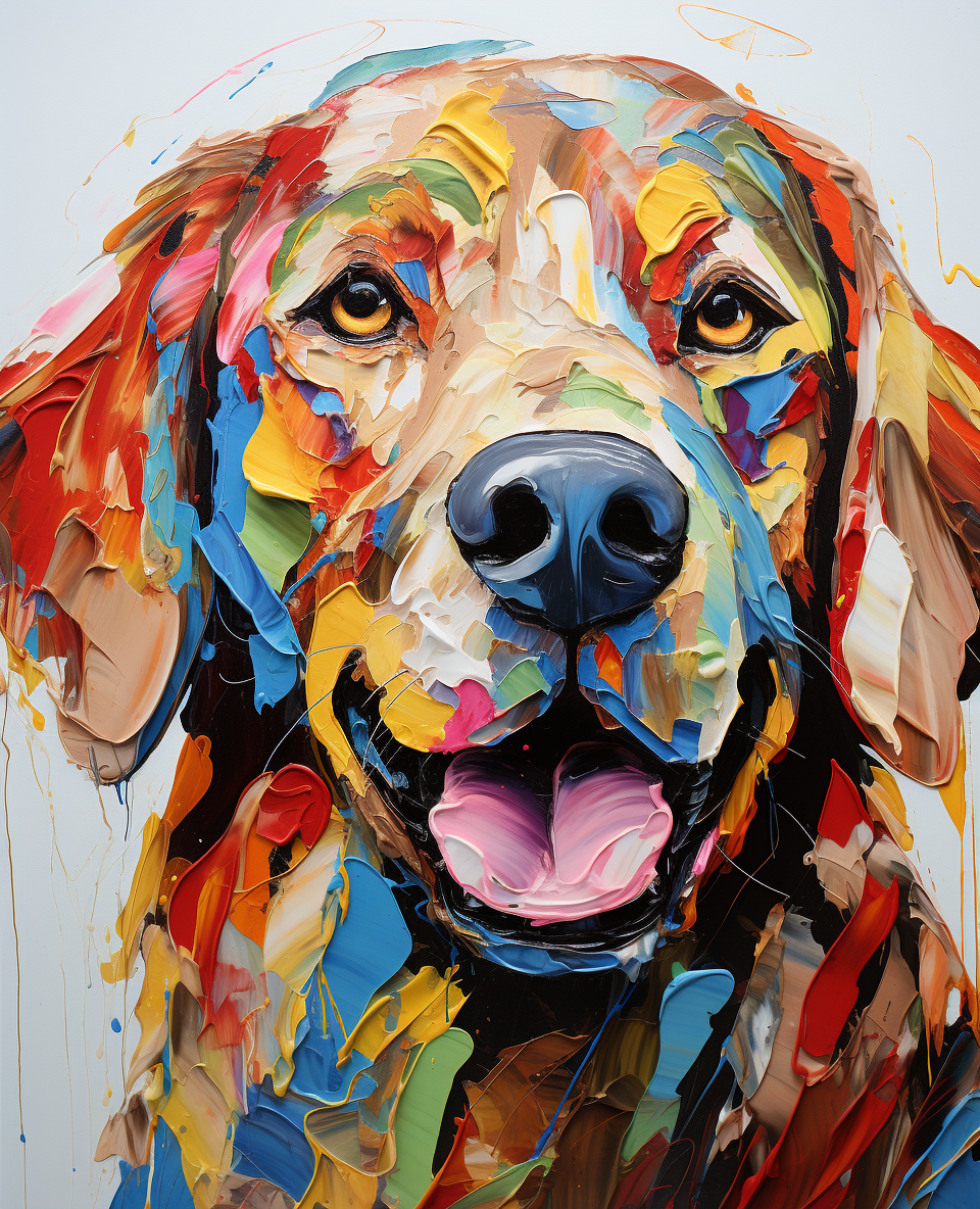 Palette Pooches Momo Sasa Custom Pet Portrait Pet Drip Painting