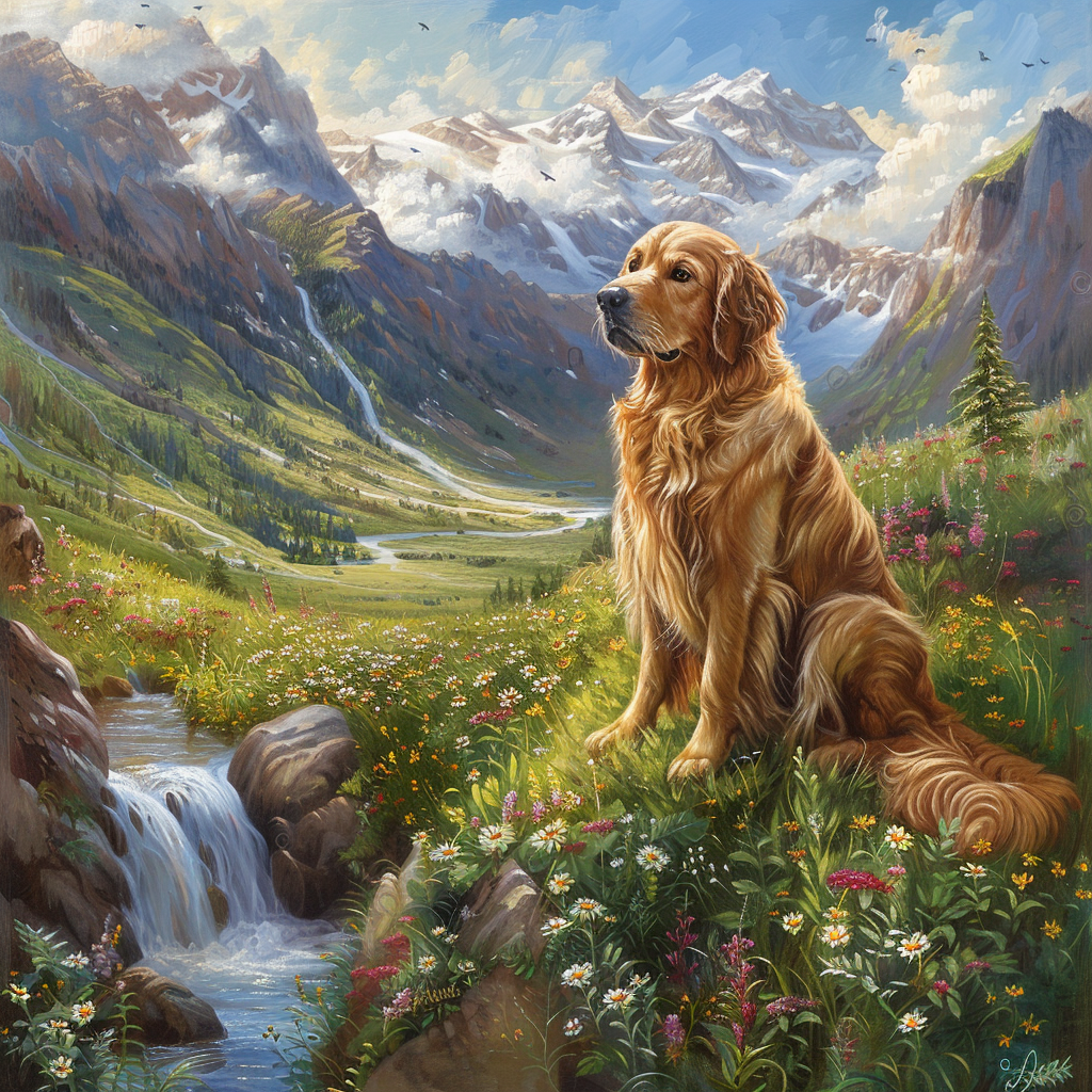 Alpine Whiskers - Momo & Sasa Custom Pet Portrait - Pet In Mountain