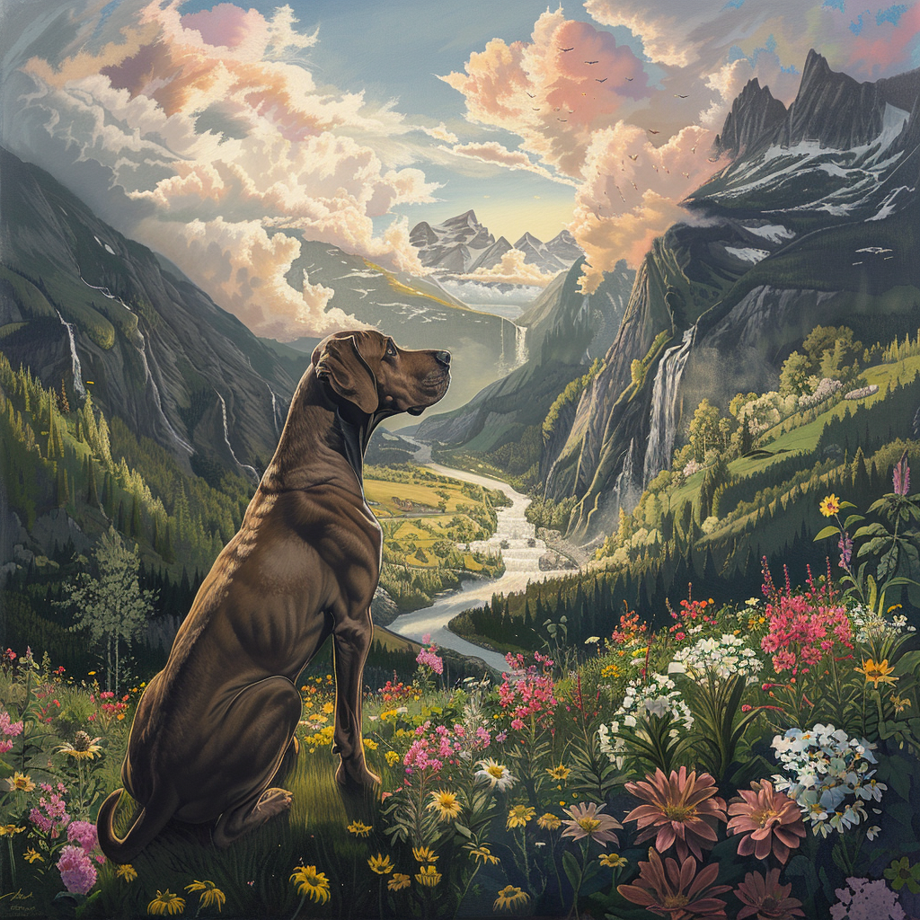 Alpine Whiskers - Momo & Sasa Custom Pet Portrait - Pet In Mountain