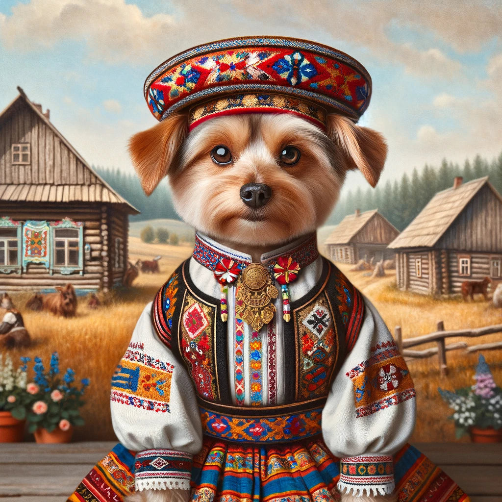 Cultural Canines - Momo & Sasa Custom Pet Portrait - Pet In European Culture