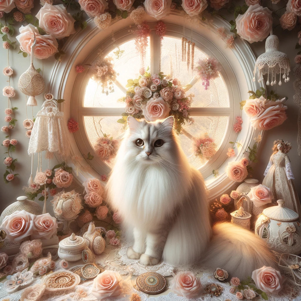 Blossom Boudoir - Momo & Sasa Custom Pet Portrait - Pet Floral Scene