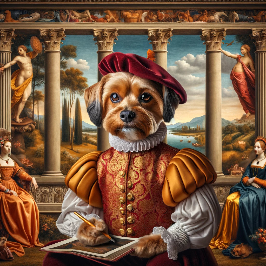 Cultural Canines - Momo & Sasa Custom Pet Portrait - Pet In European Culture