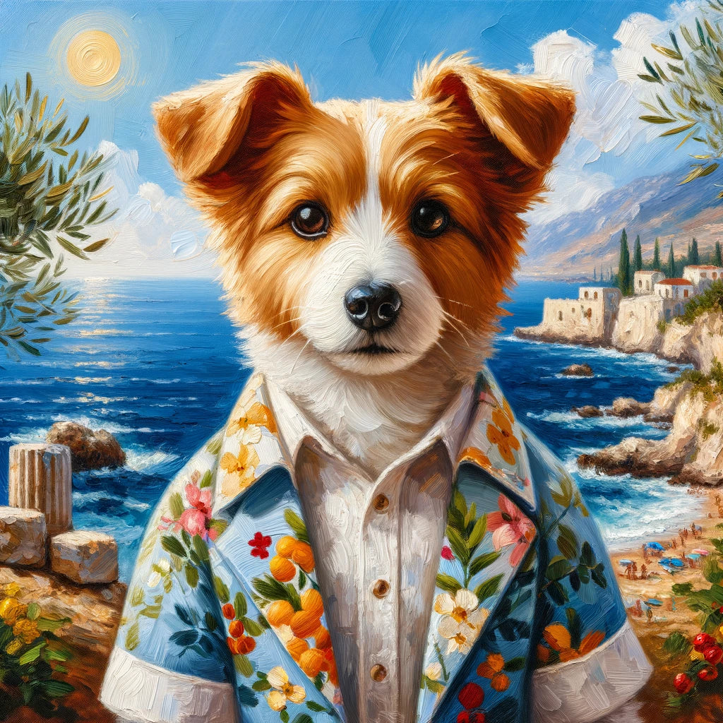 Cultural Canines - Momo & Sasa Custom Pet Portrait - Pet In European Culture