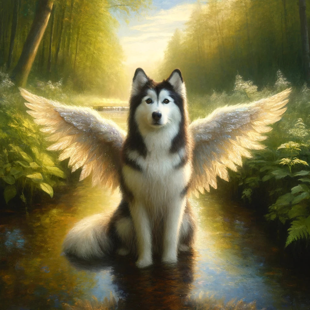 Heavenly Tails - Momo & Sasa Custom Pet Portrait - Pet Angel