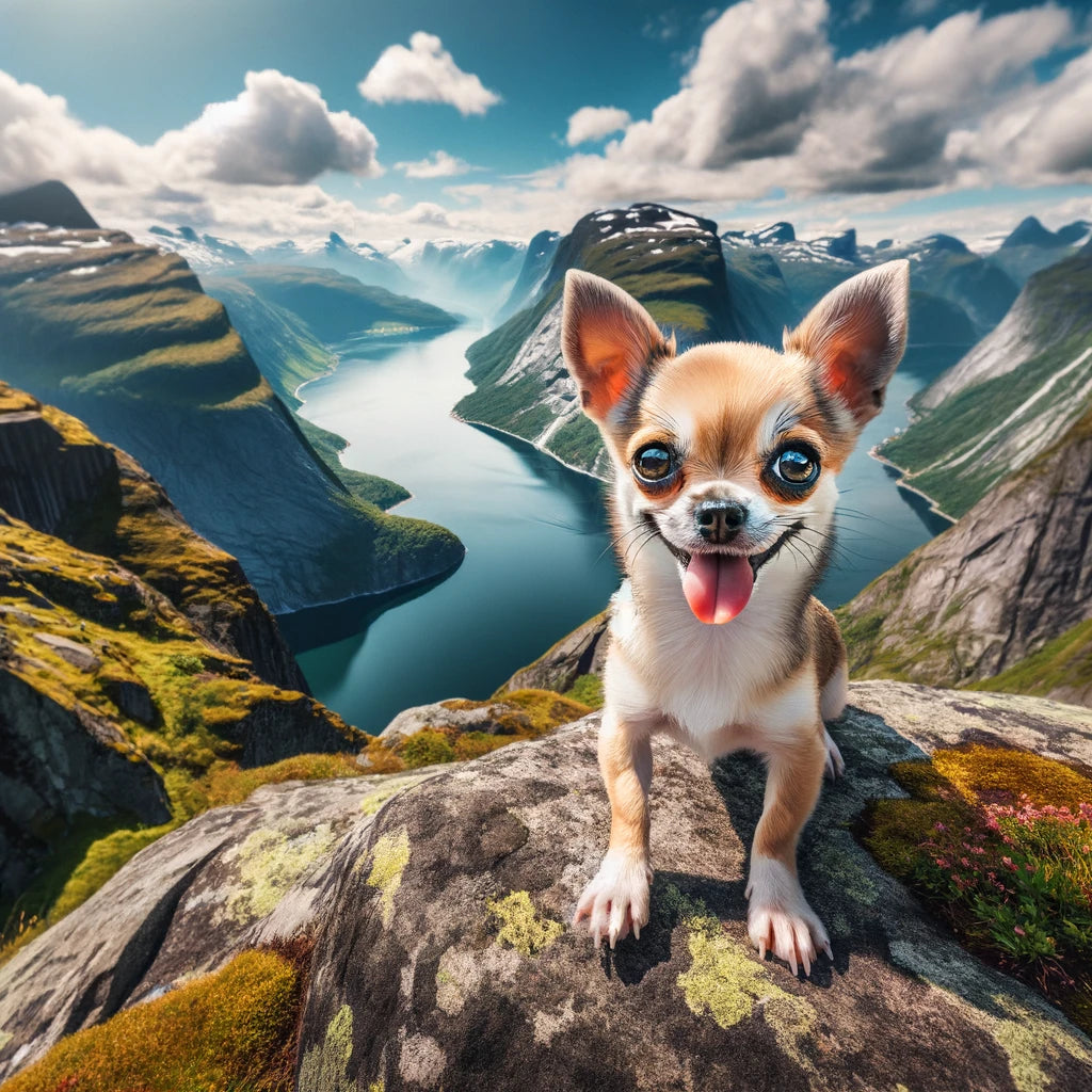 Peaks & Paws - Momo & Sasa Custom Pet Portrait - Pet on Top of Mountains