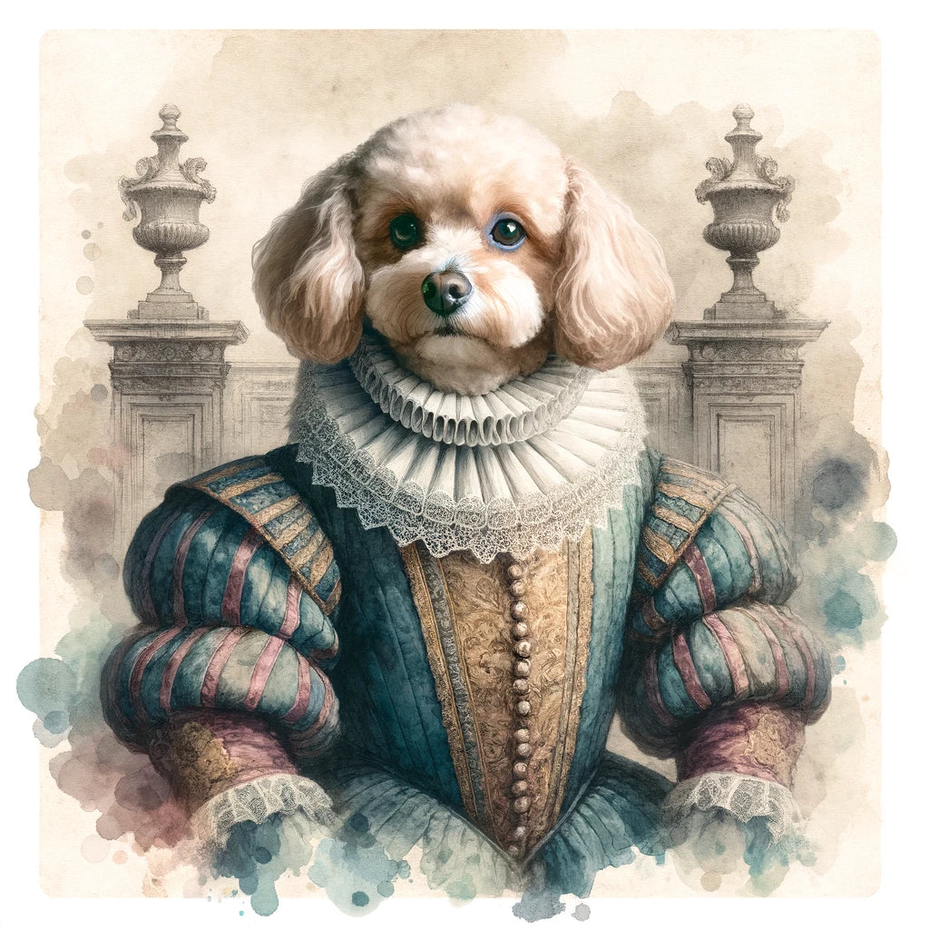 Cultural Canines - Momo & Sasa Custom Pet Portrait - Pet In European Culture