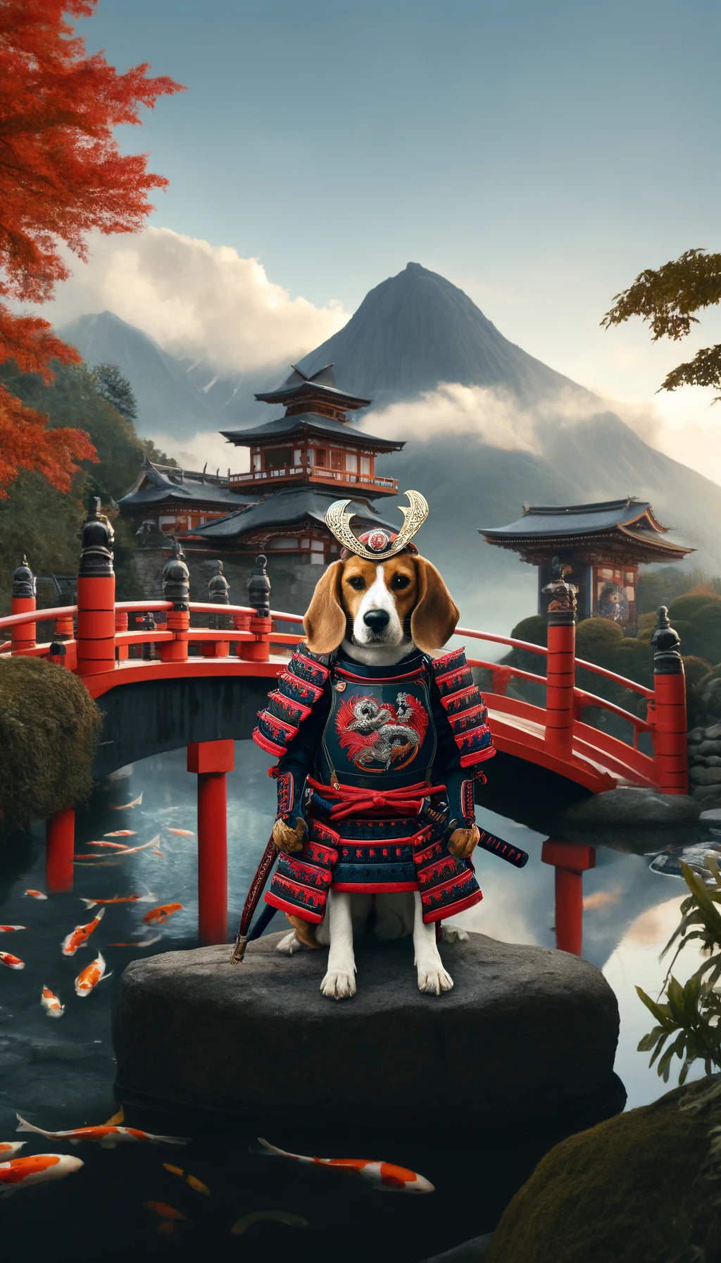 Samurai Spirit - Momo & Sasa Custom Pet Portrait - Pet In Samurai