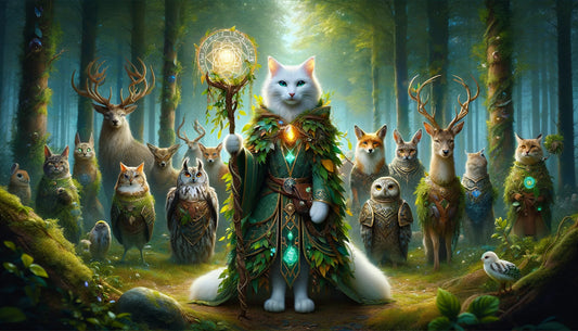 Enchanted Guardians - Momo & Sasa Custom Pet Portrait - Pet Forest King