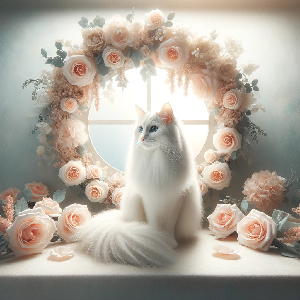 Blossom Boudoir - Momo & Sasa Custom Pet Portrait - Pet Floral Scene