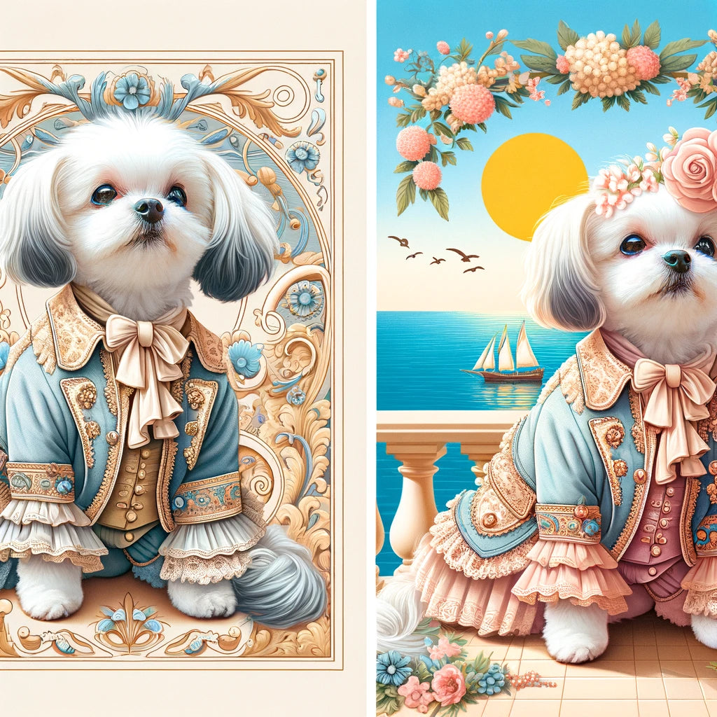 Cultural Canines - Momo & Sasa Custom Pet Portrait - Pet In European Culture