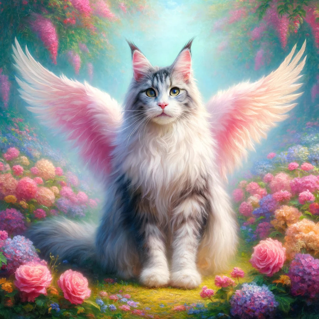 Heavenly Tails - Momo & Sasa Custom Pet Portrait - Pet Angel