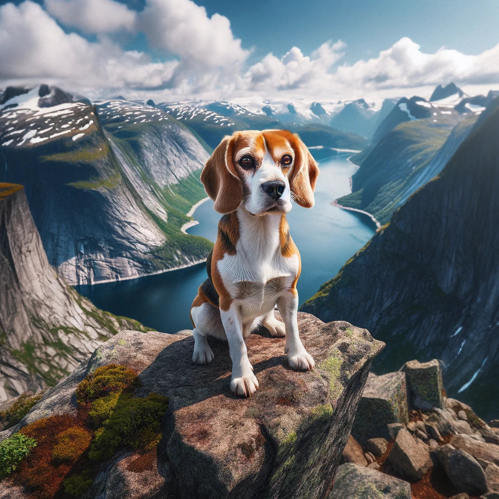 Peaks & Paws - Momo & Sasa Custom Pet Portrait - Pet on Top of Mountains