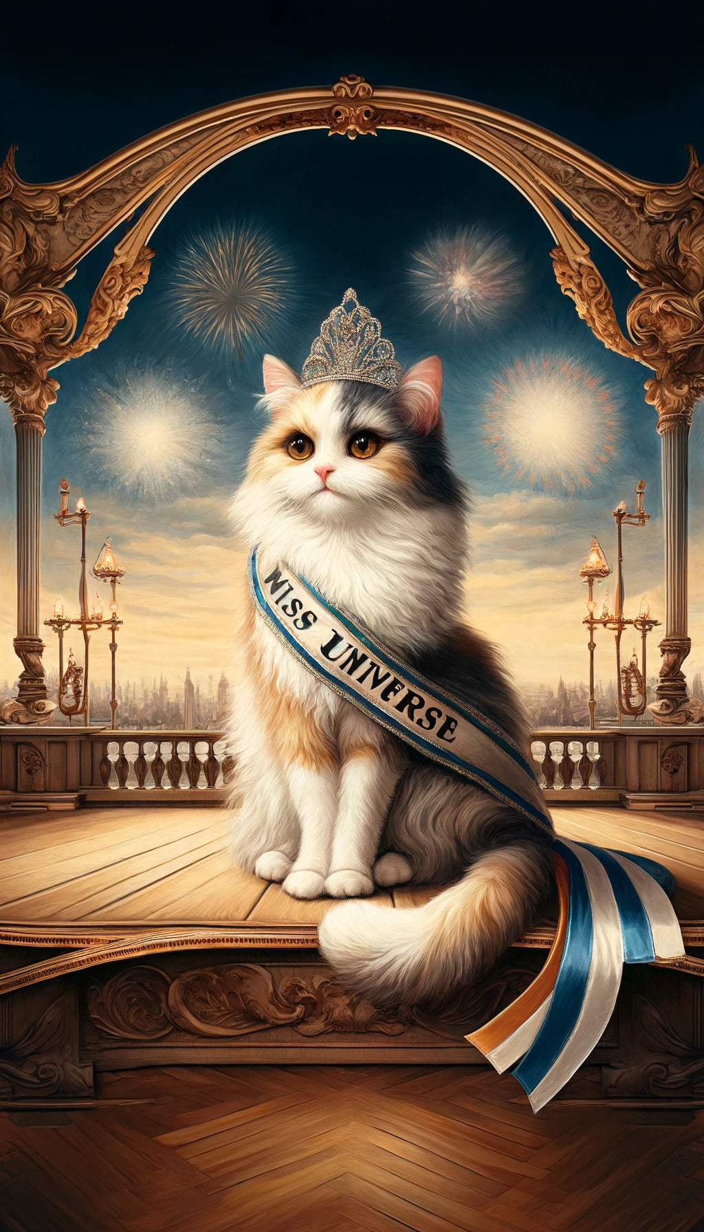 Glamour Paws - Momo & Sasa Custom Pet Portrait - Miss Universe