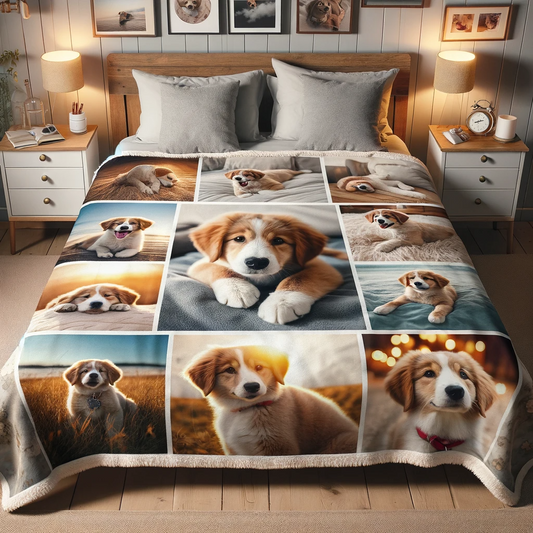 Cuddle Canvas - Momo & Sasa Custom Pet Photo Collage Blanket