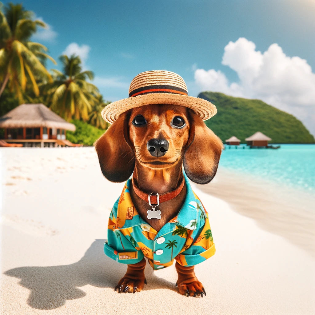 Beach Pawradise - Momo & Sasa Custom Pet Portraits - Best Vacation