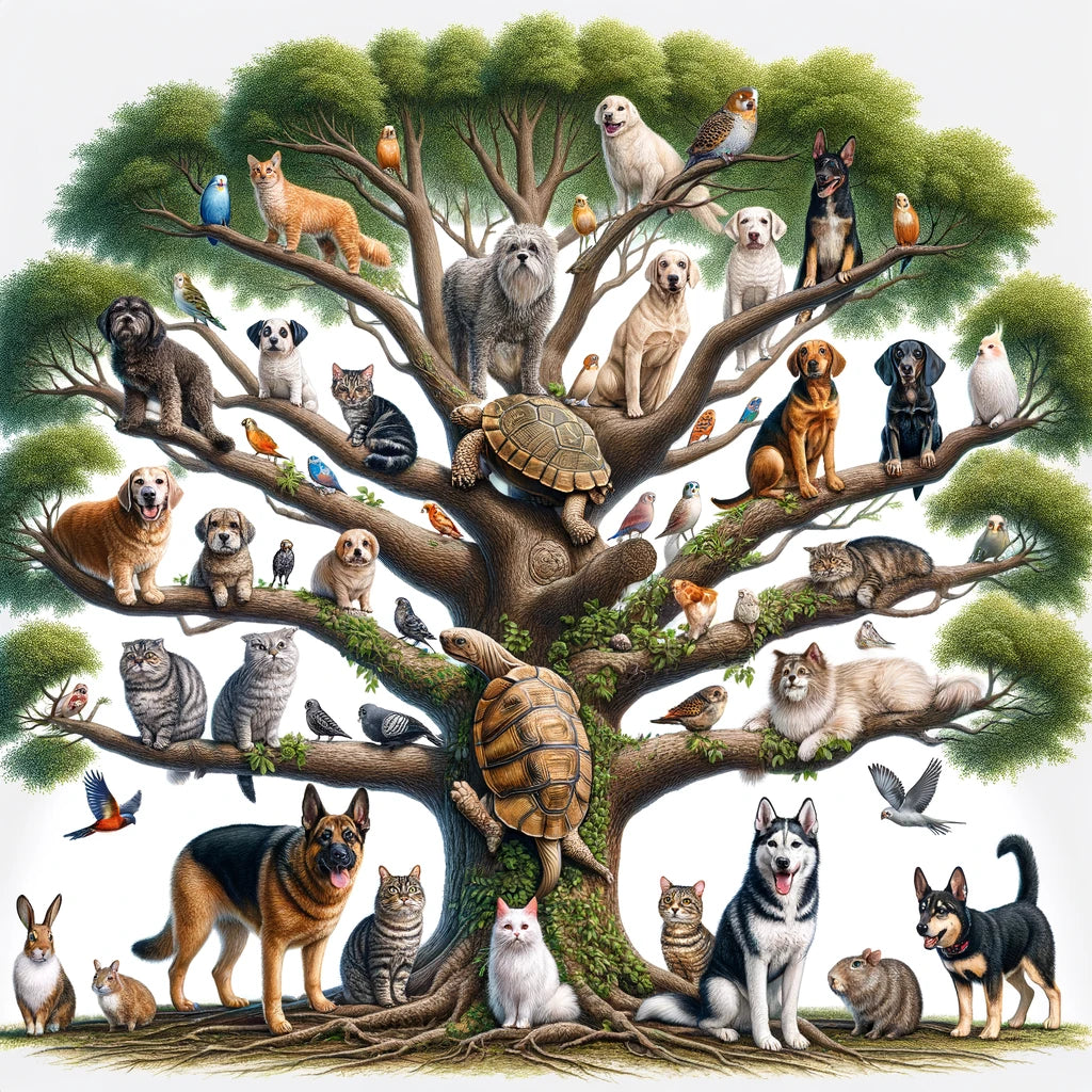 Pet Pedigree - Momo & Sasa Custom Pet Portrait - Pet Family Tree