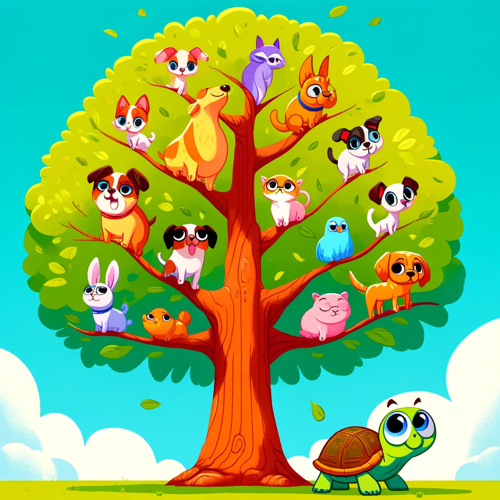 Pet Pedigree - Momo & Sasa Custom Pet Portrait - Pet Family Tree