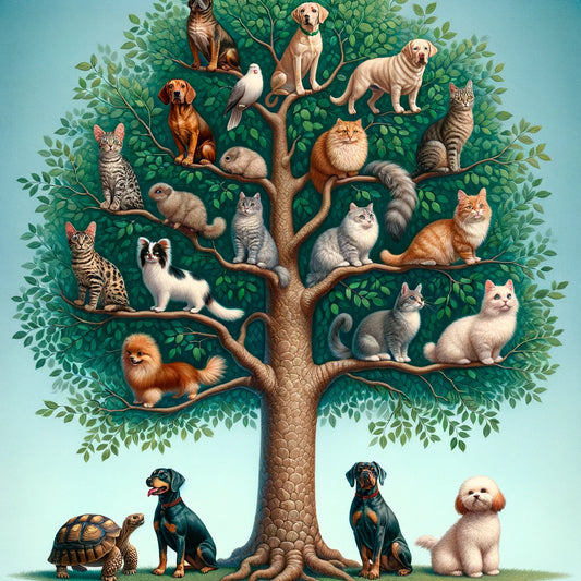 Pet Pedigree - Momo & Sasa Custom Pet Portrait - Pet Family Tree