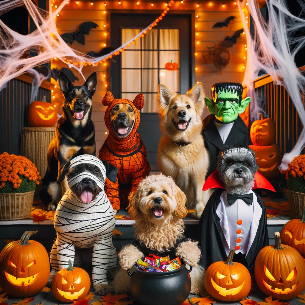 Pumpkin Purrade - Momo & Sasa Custom Pet Portrait - Pet Halloween