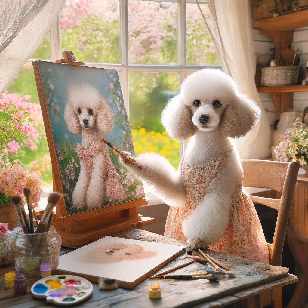 Tail-Wagging Masterpieces - Momo & Sasa Custom Pet Portrait - Pet Self-Portrait