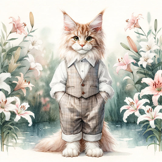 Floral Felines - Momo & Sasa Custom Pet Portrait - Pet In Bloom