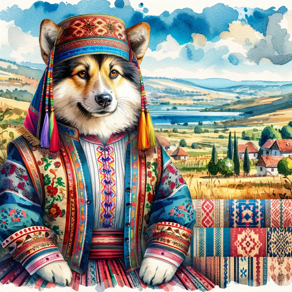 Cultural Canines - Momo & Sasa Custom Pet Portrait - Pet In European Culture