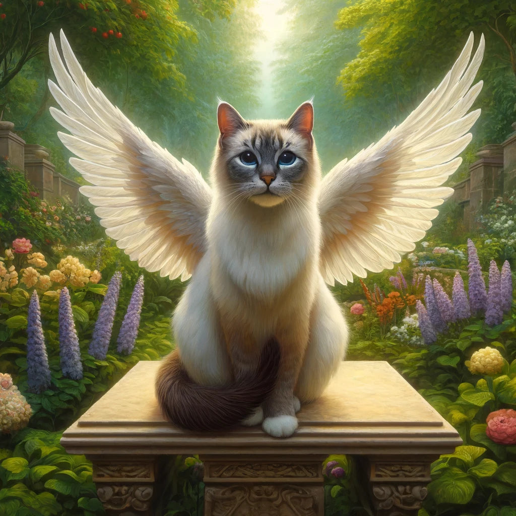 Heavenly Tails - Momo & Sasa Custom Pet Portrait - Pet Angel