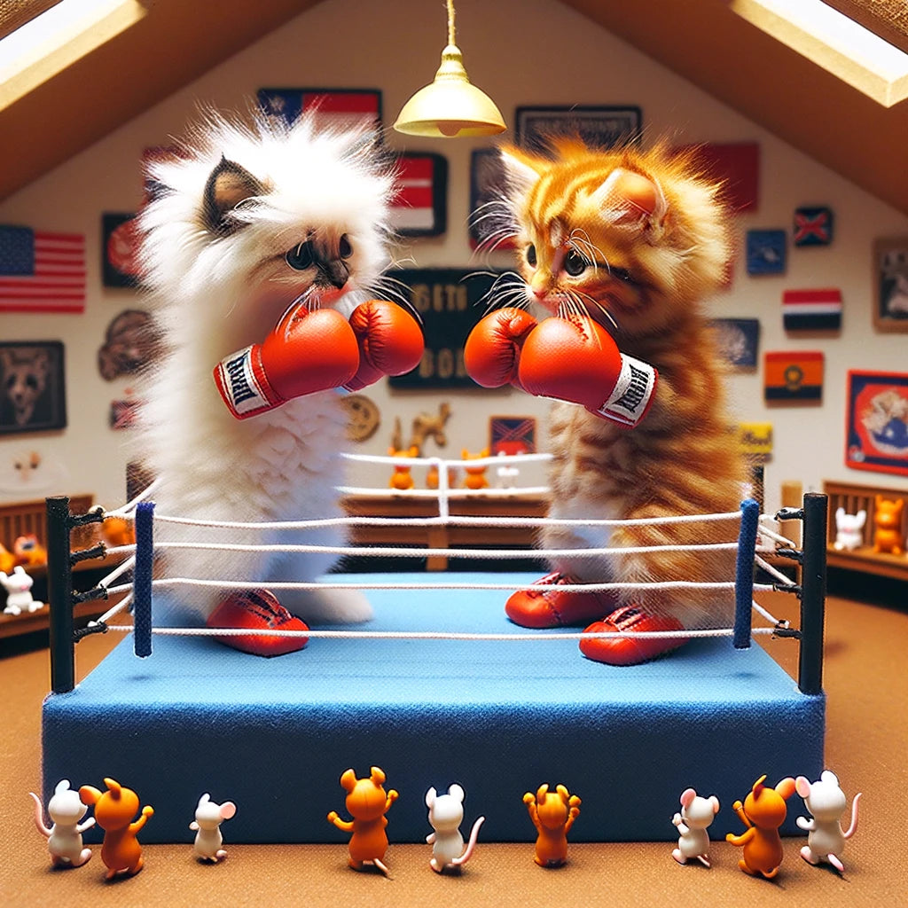 Furry Fights - Momo & Sasa Custom Pet Portrait - Pet Fight