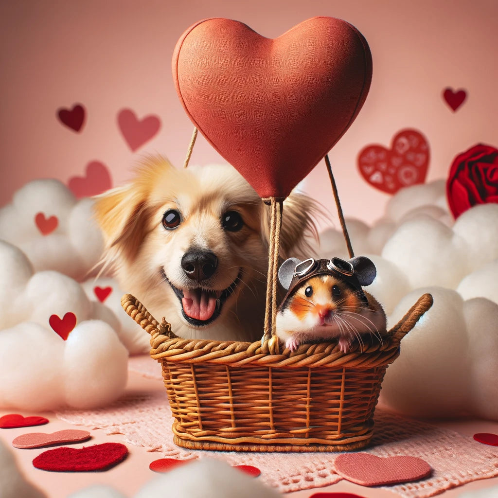 Hearts & Paws - Momo & Sasa Custom Pet Portrait - Valentine's Vignettes