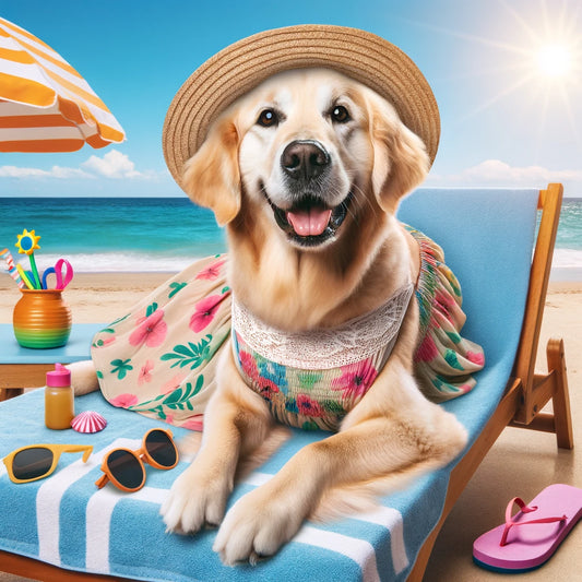 Sunny Paws - Momo & Sasa Custom Pet Portrait - Pet Summer Beach