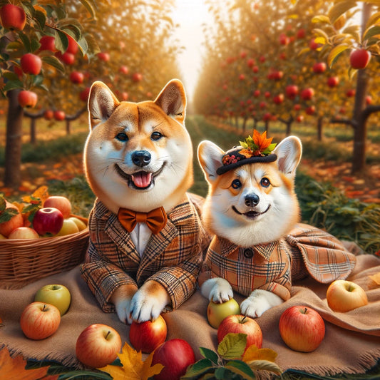 Harvest Tails - Momo & Sasa Custom Pet Portrait - Pet Autumn Harvest