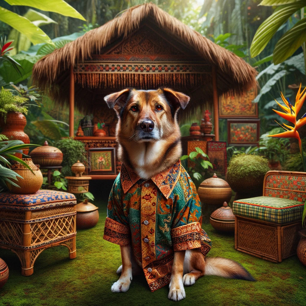 Global Tails - Momo & Sasa Custom Pet Portrait - Pet In Traditional Attire