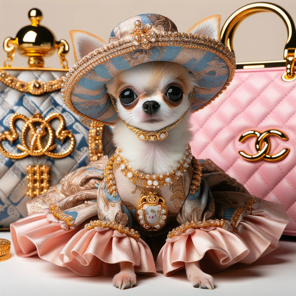 Vogue Paws - Momo & Sasa Custom Pet Portrait - Pet In Luxurious Fashion