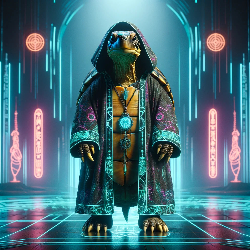 Neon Paws - Momo & Sasa Custom Pet Portrait - Pet Cyberpunk