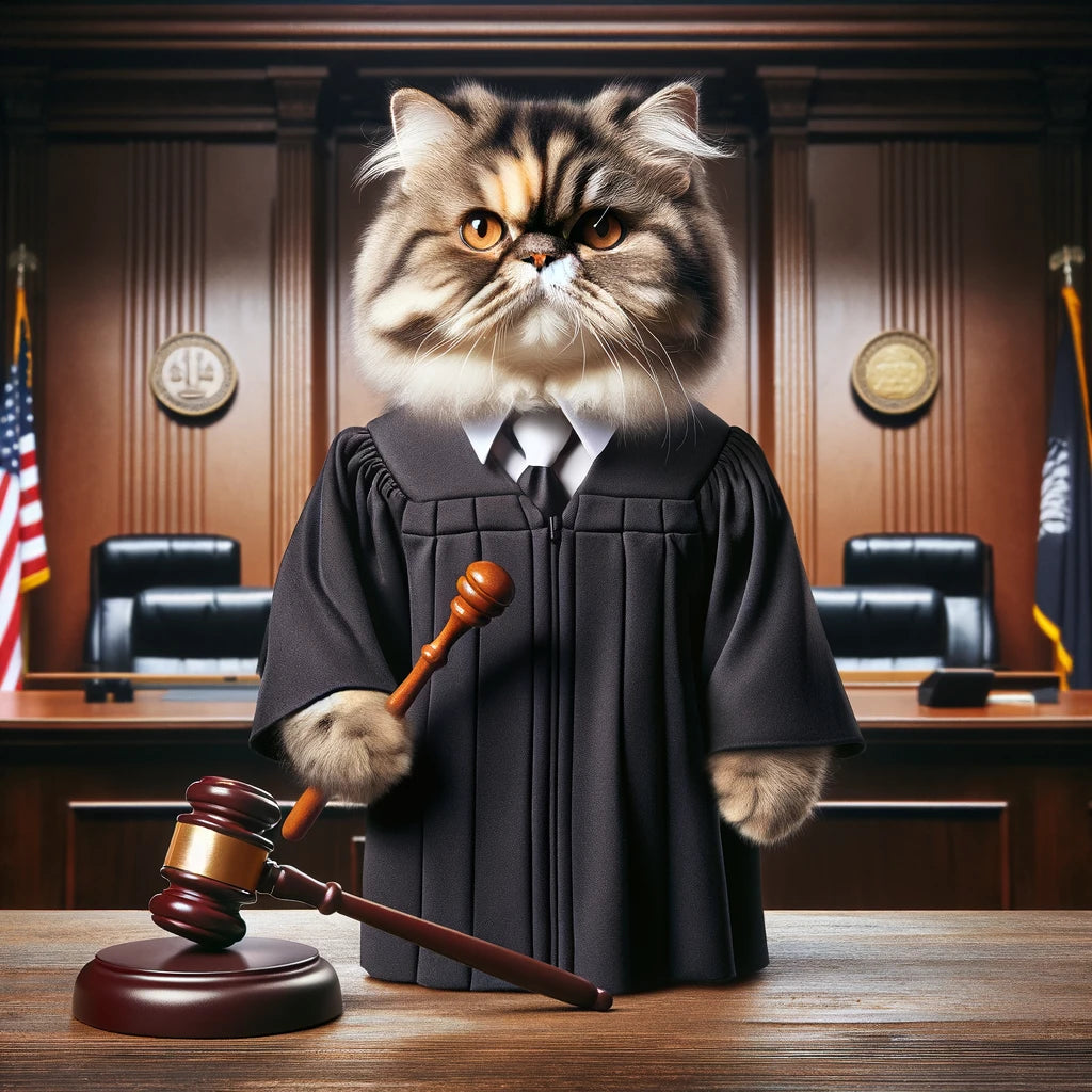 Judicial Jaws - Momo & Sasa Custom Pet Portrait - Pet In Courtroom