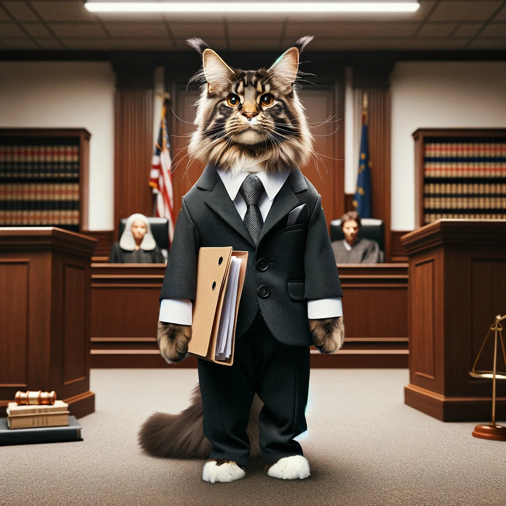 Judicial Jaws - Momo & Sasa Custom Pet Portrait - Pet In Courtroom