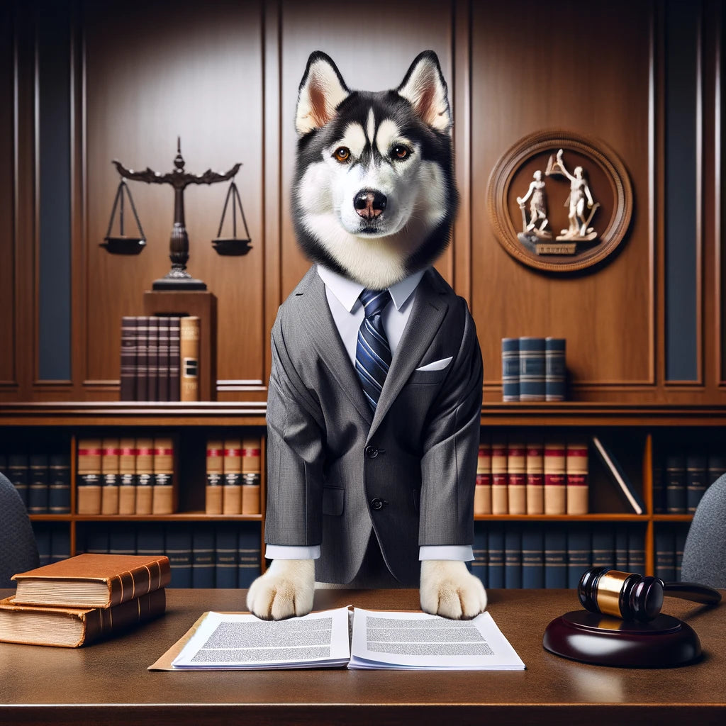 Judicial Jaws - Momo & Sasa Custom Pet Portrait - Pet In Courtroom