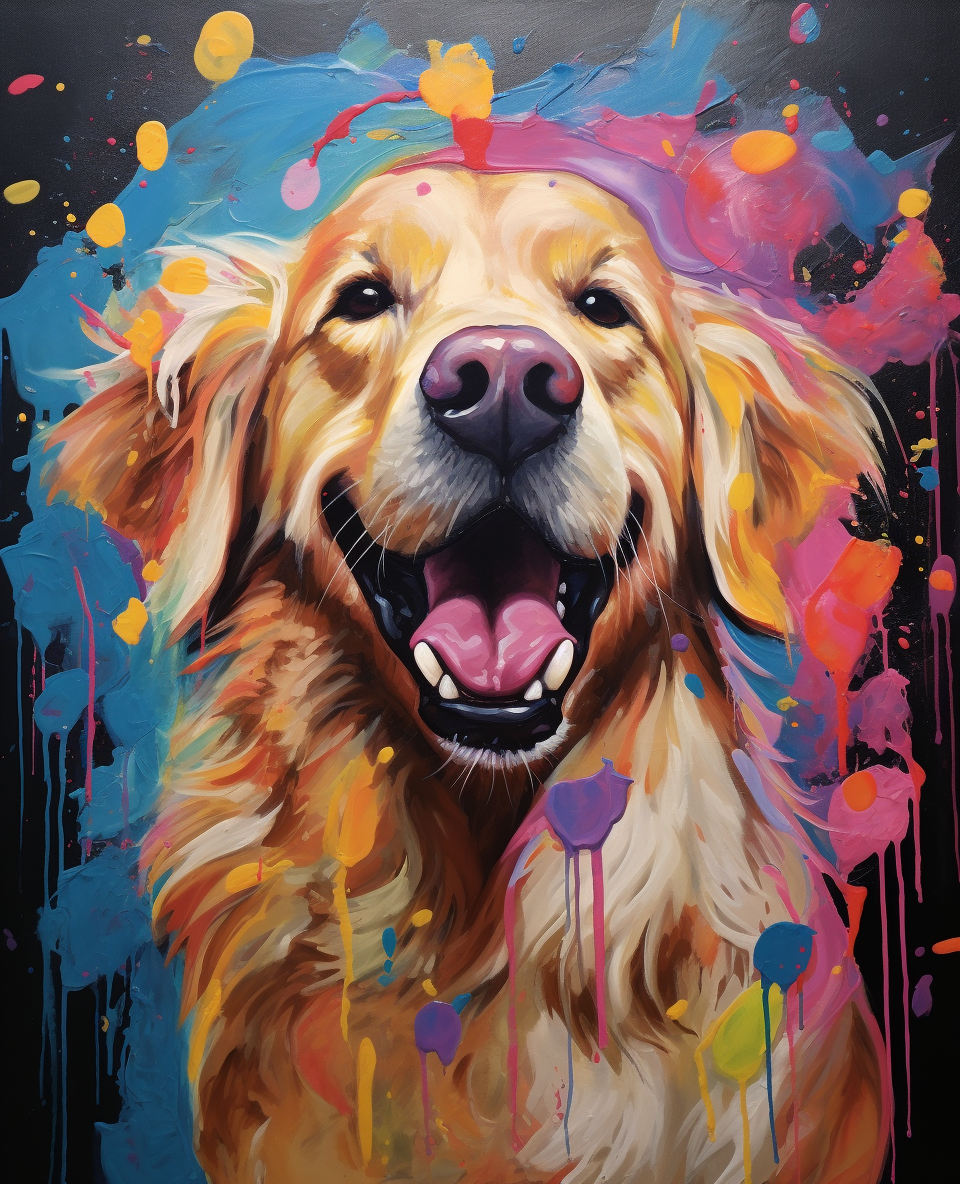 Palette Pooches - Momo & Sasa Custom Pet Portrait - Pet Drip Painting