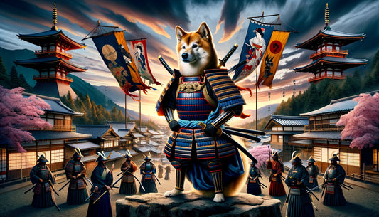 Samurai Spirit - Momo & Sasa Custom Pet Portrait - Pet In Samurai