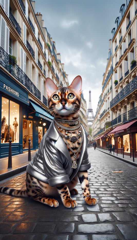 Chic Critters - Momo & Sasa Custom Pet Portrait - Pet in Paris Fashion Week