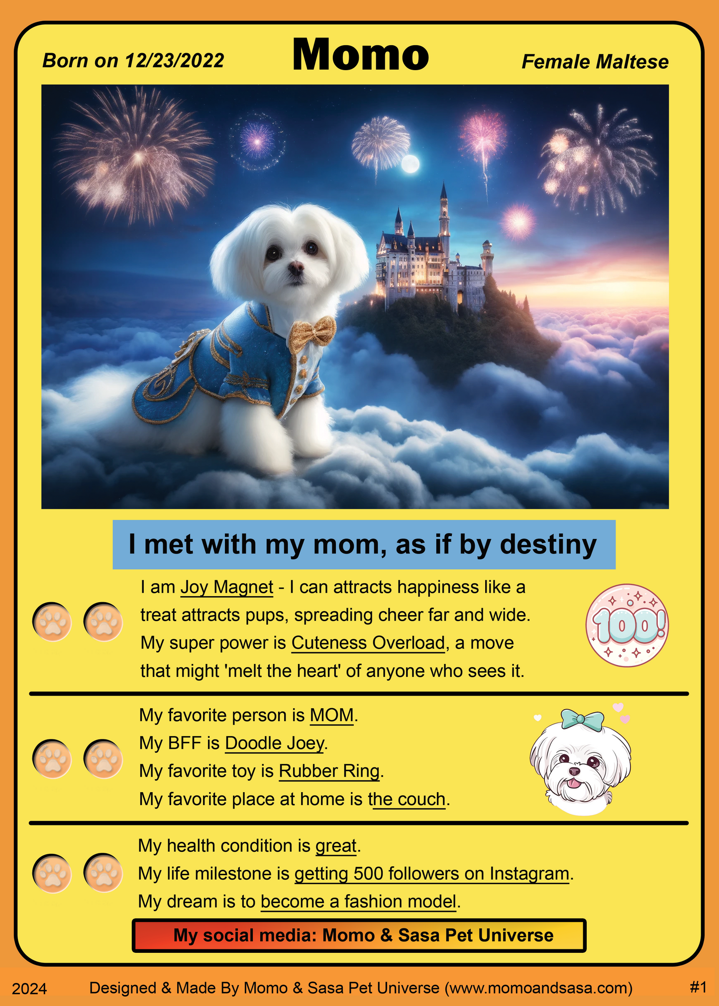 Pawsome ID Card - Momo & Sasa Custom Pet Handicraft - Pet Card